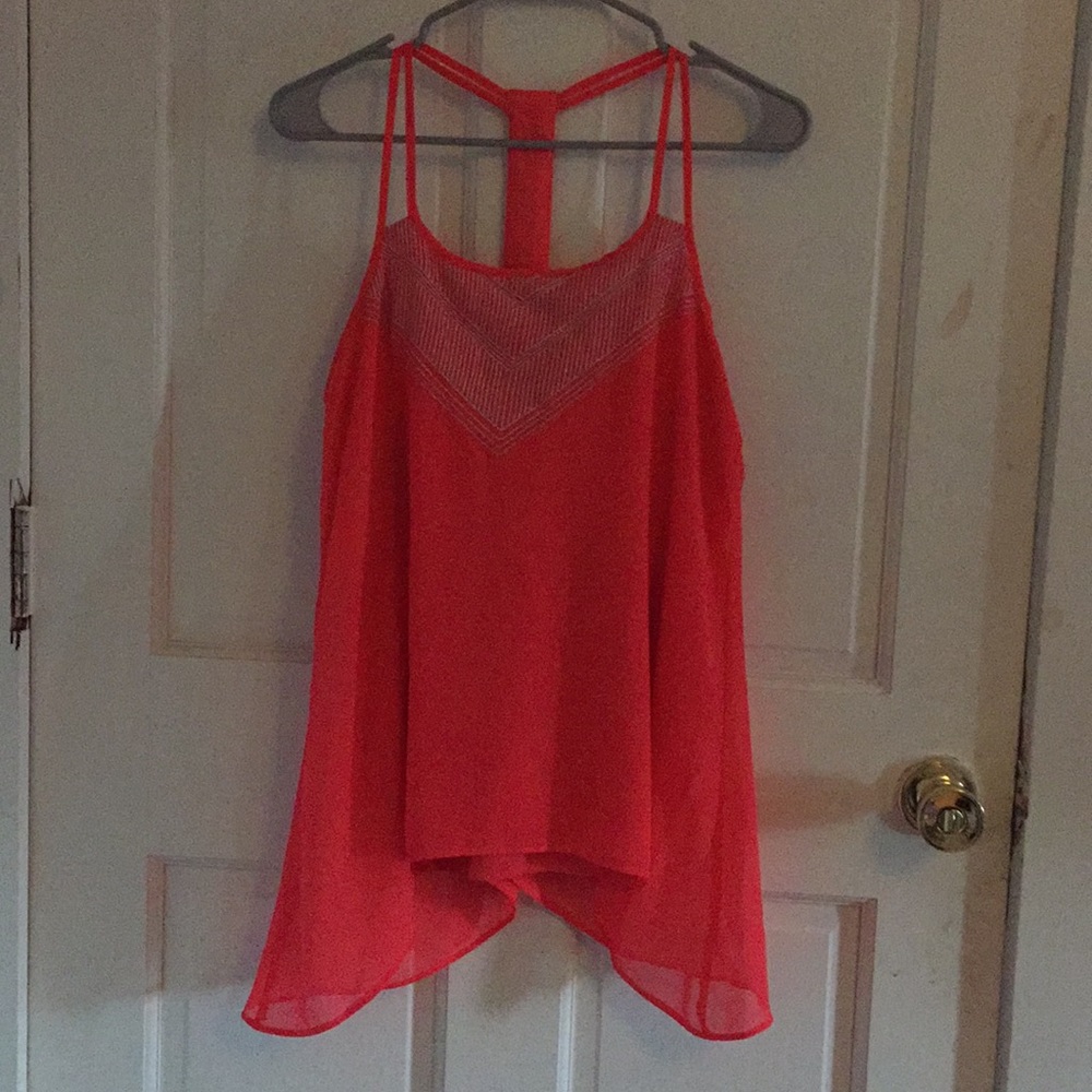 Red-orange blouse